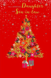 Traditional foil design Daughter and Son-in-Law Christmas Card from UK Greetings, featuring festive holiday imagery and elegant details.