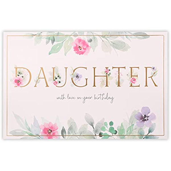 Daughter With Love Flower birthday greeting card by UK Greetings, featuring colorful floral design and heartfelt message.
