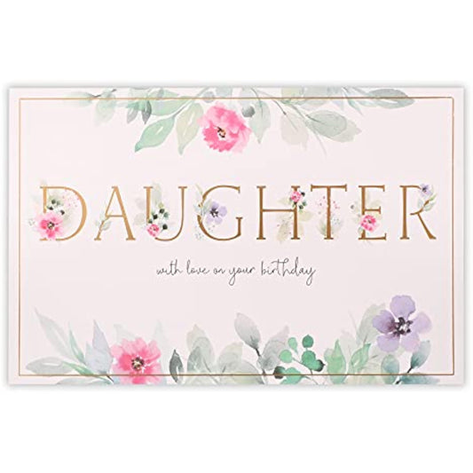 Daughter With Love Flower birthday greeting card by UK Greetings, featuring colorful floral design and heartfelt message.