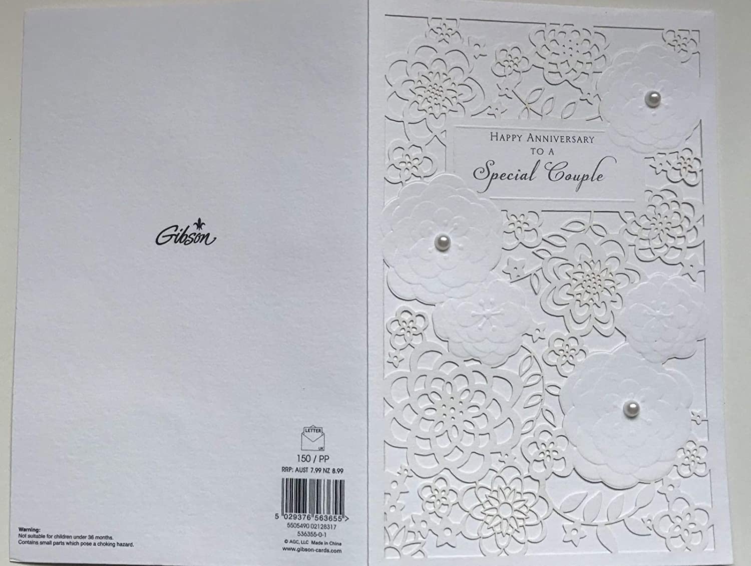 Elegant die-cut pearl anniversary greeting card featuring a special couple design, perfect for celebrating love and milestones.