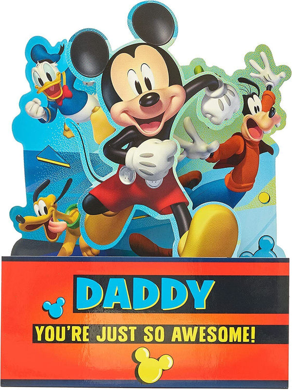 Disney 3D Pop Up Mickey Mouse birthday greeting card by UK Greetings featuring a colorful Mickey Mouse design.
