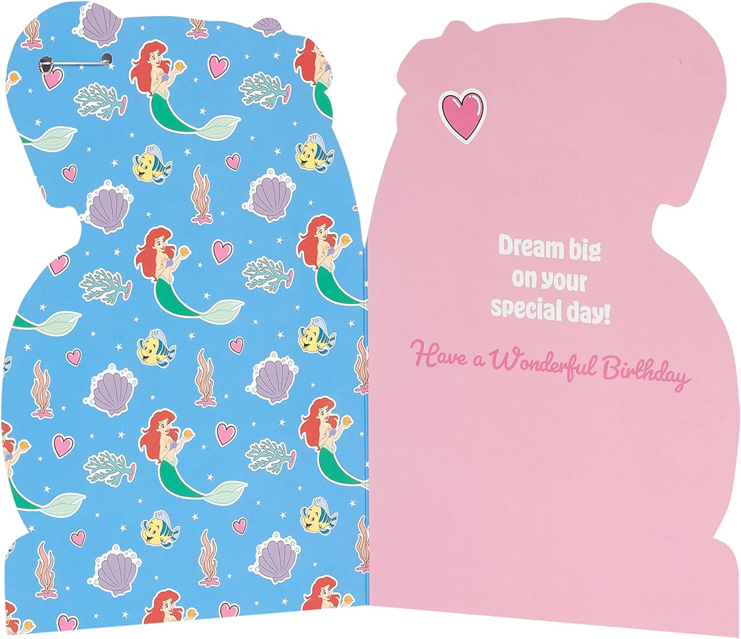Disney Ariel birthday greeting card for 6th birthday featuring Ariel from The Little Mermaid, perfect for young Disney fans.
