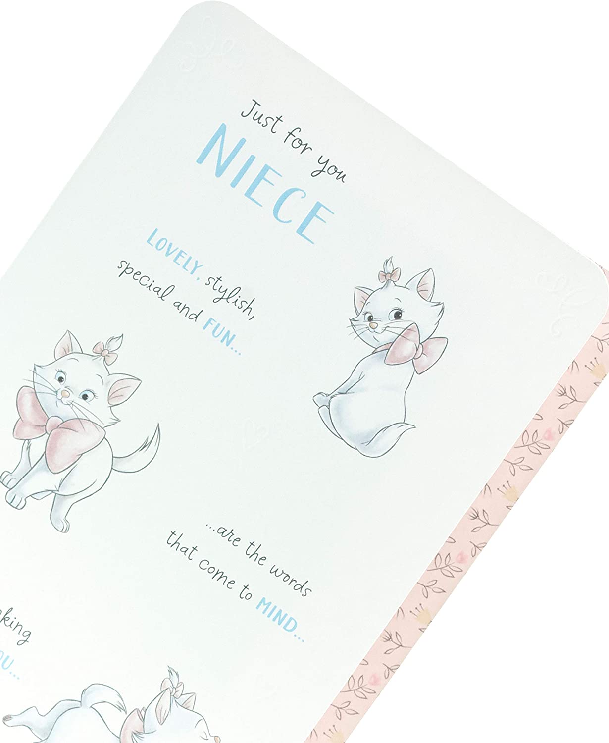 Disney Aristocats Marie niece birthday greeting card featuring adorable cat illustration and festive design by UK Greetings