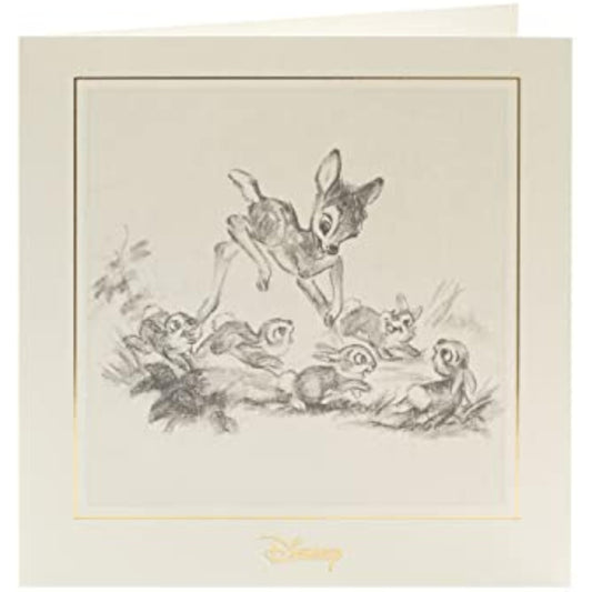 Disney Bambi original sketch blank birthday greeting card, UK Greetings with Bambi illustration on the front.