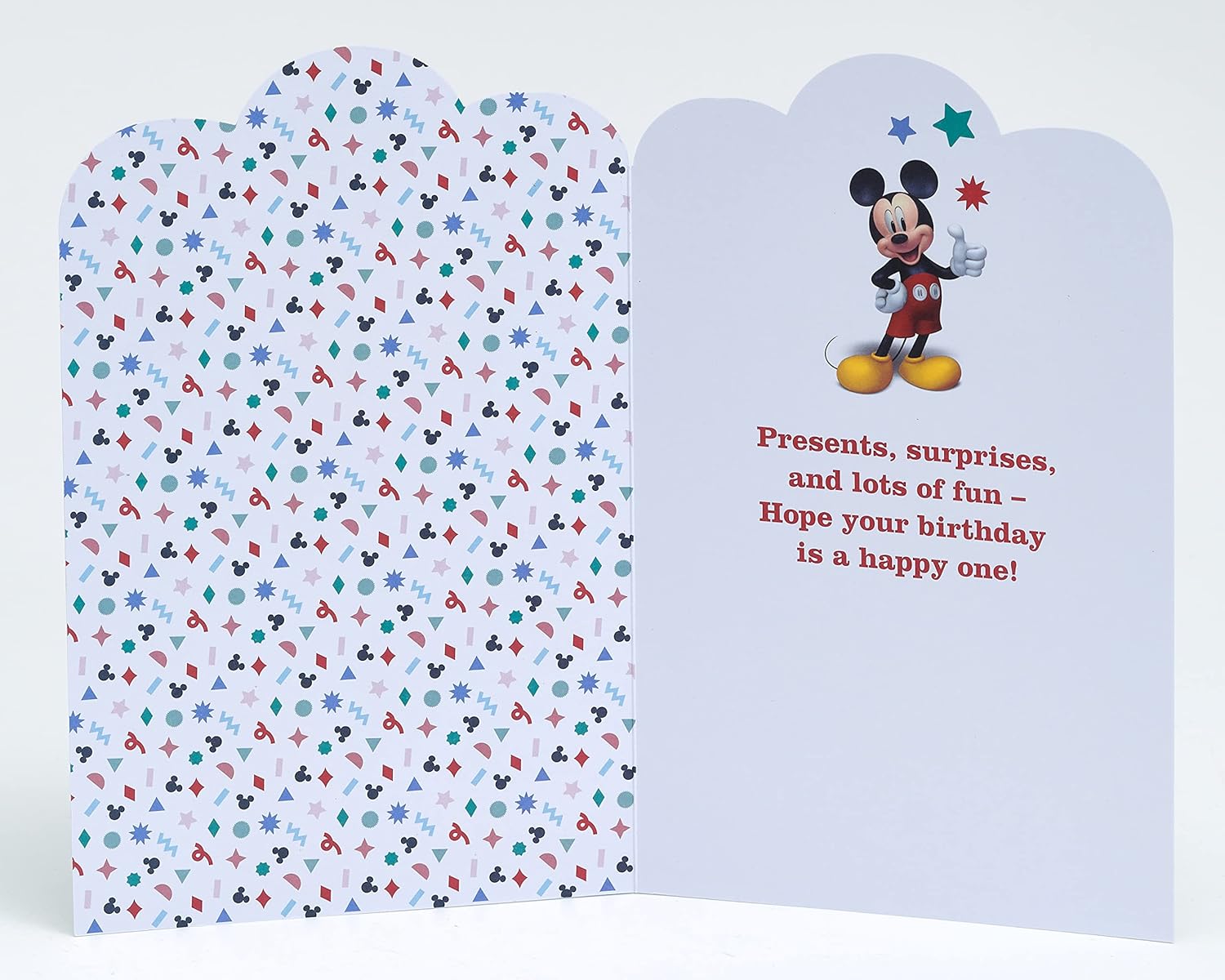 Disney Mickey Mouse 1st birthday greeting card by UK Greetings featuring colorful Mickey Mouse design for a first birthday celebration.