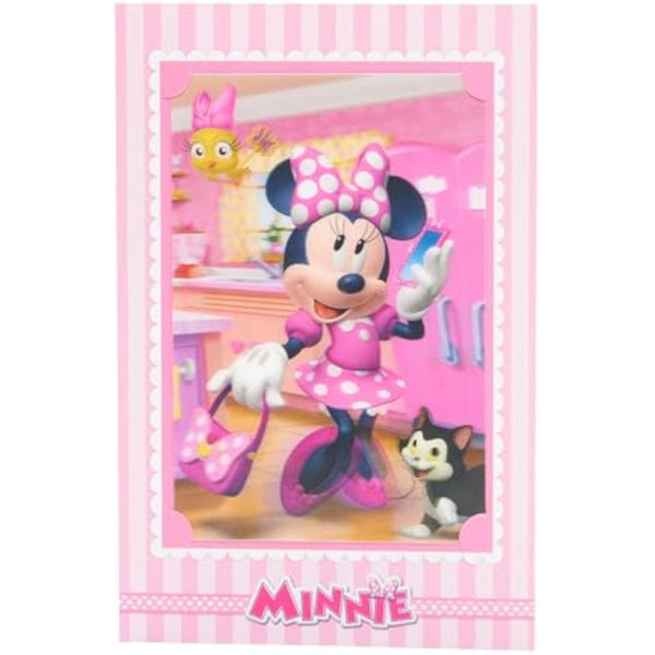 Colorful Disney Minnie Mouse 3D birthday greeting card for girls by UK Greetings, featuring Minnie Mouse and festive design.