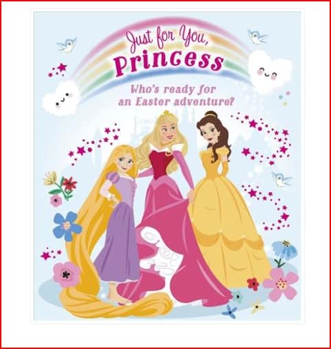 Colorful Disney Princess children's Easter greeting card featuring princess characters, perfect for celebrating Easter.