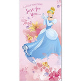 Disney Princess Cinderella-themed greeting card featuring a charming Cinderella money wallet design by UK Greetings.