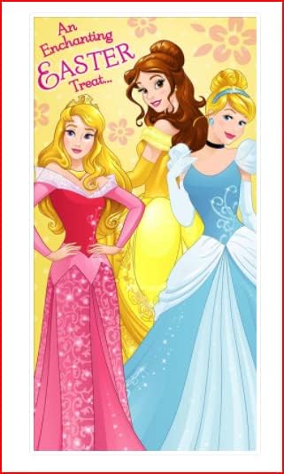 Disney Princess Easter money wallet greeting card by UK Greetings featuring colorful princess-themed design and festive Easter imagery.