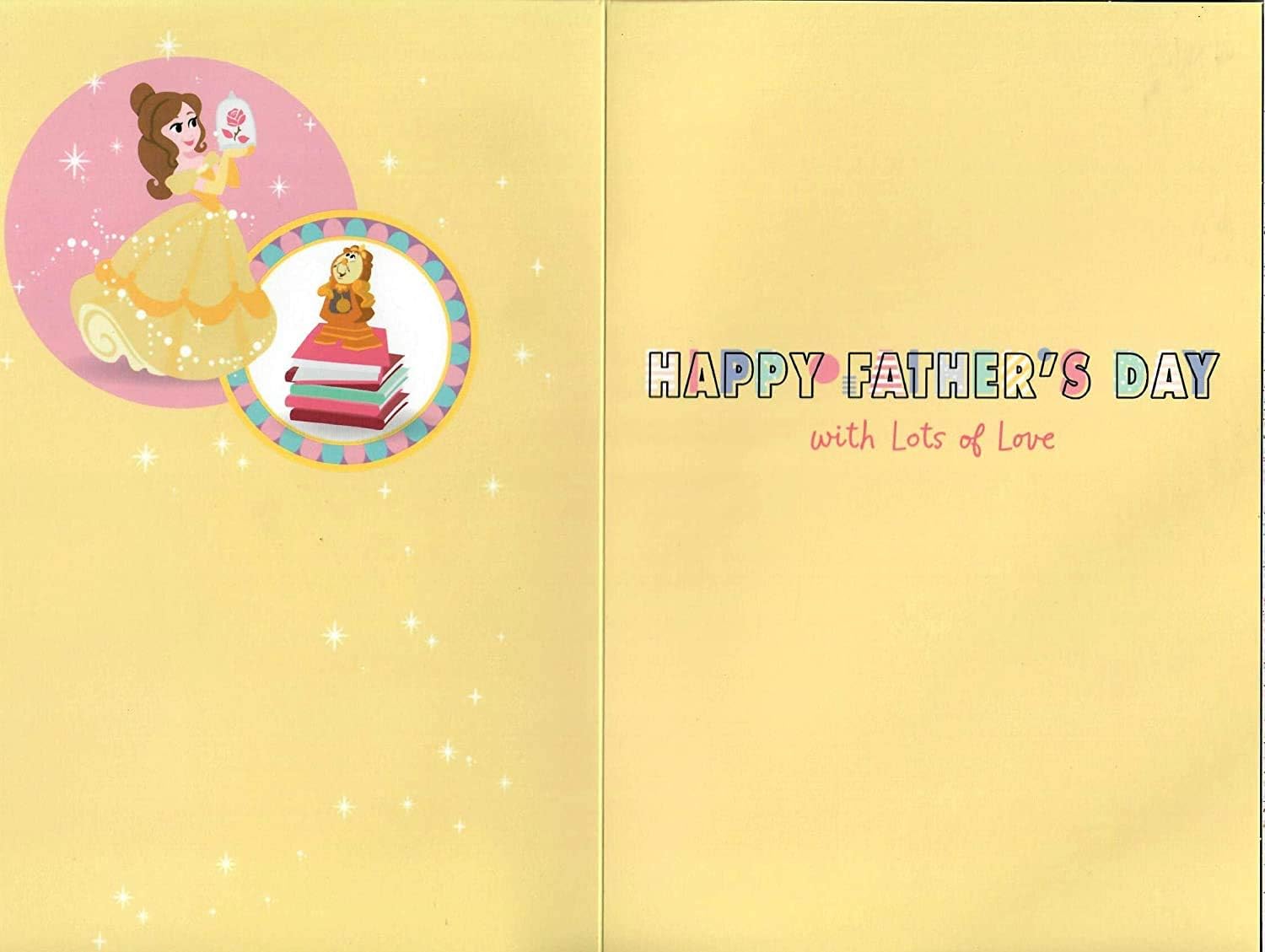 Disney Princess for You Daddy Father's Day greeting card by UK Greetings, featuring colorful princess illustrations and heartfelt message.