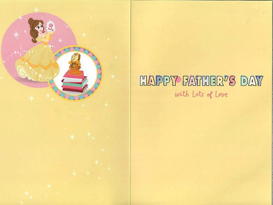 Disney Princess for You Daddy Father's Day greeting card by UK Greetings, featuring colorful princess illustrations and heartfelt message.