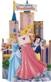 Disney Princess granddaughter greeting card featuring a castle build and stickers, perfect for celebrating special occasions.