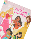Disney Princess themed greeting card from UK Greetings featuring magical birthday design with princess illustrations.