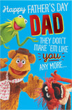 Disney The Muppets Father's Day greeting card for dad with fun design and envelope, featuring colorful Muppets characters.