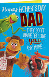 Disney The Muppets Father's Day greeting card for dad with fun design and envelope, featuring colorful Muppets characters.