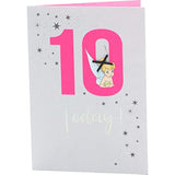 Disney Tinker Bell 10th birthday greeting card by UK Greetings featuring Tinker Bell and magical fairy illustrations.