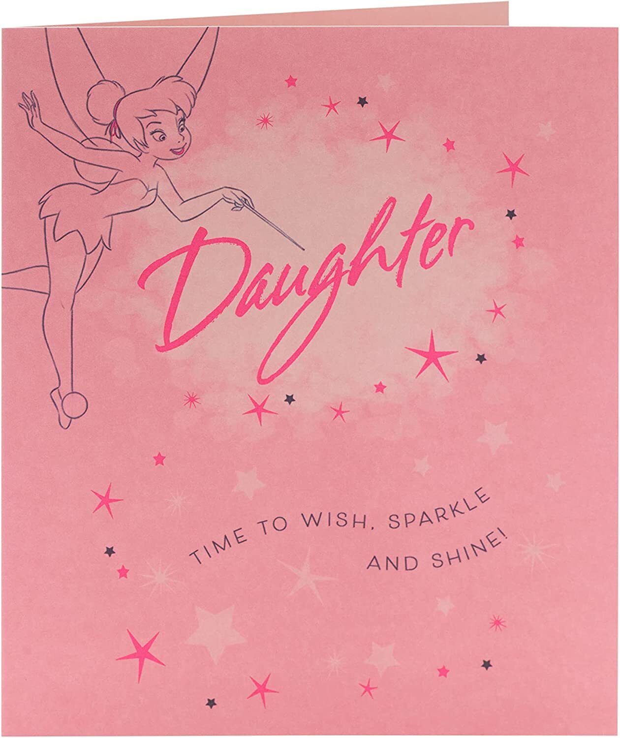 Disney Tinker Bell daughter birthday greeting card featuring a magical illustration for special celebrations
