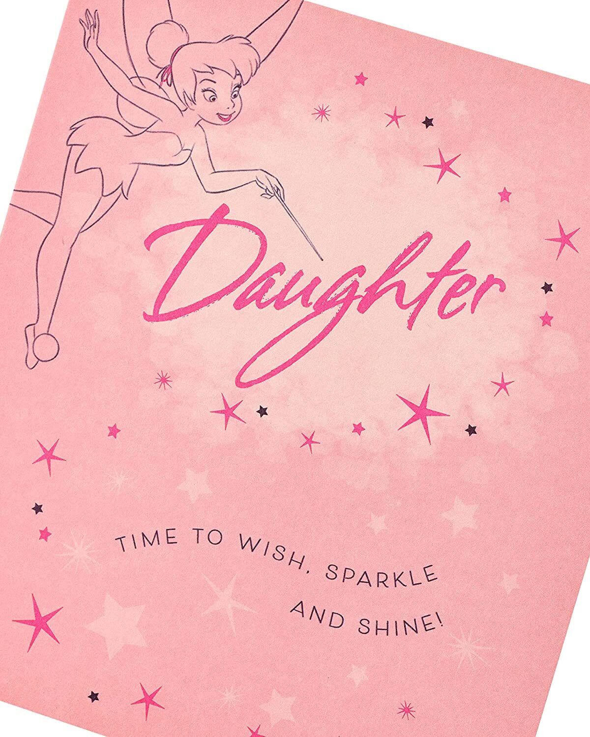 Disney Tinker Bell daughter birthday greeting card featuring Tinker Bell and fairy-themed design from UK Greetings.