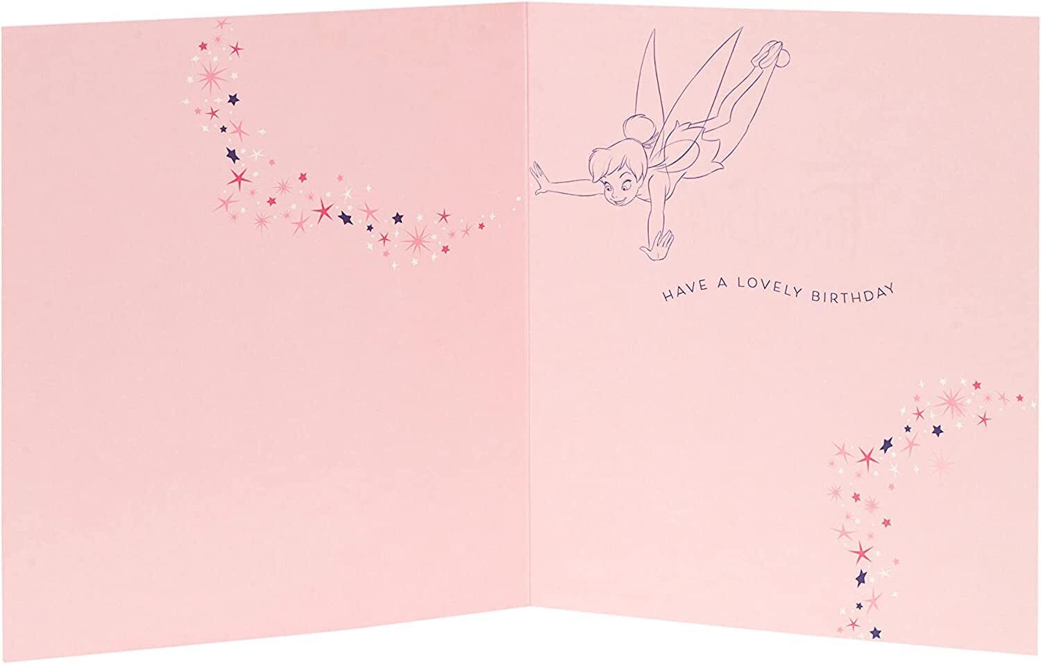 Disney Tinker Bell daughter birthday greeting card featuring Tinker Bell illustration and festive design by UK Greetings