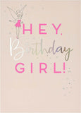 Disney Tinkerbell birthday greeting card from UK Greetings featuring Tinkerbell illustration on the front.