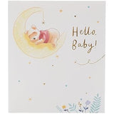 Disney Winnie the Pooh new baby greeting card with gold foil accents, featuring adorable Pooh illustration and cheerful design.