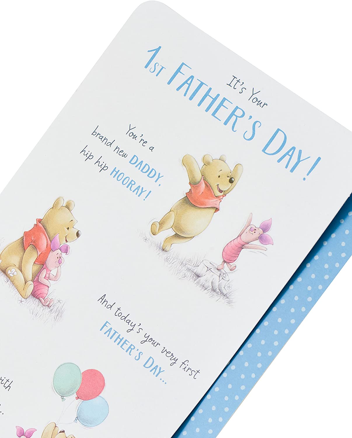 Disney Winnie the Pooh first Father's Day greeting card from UK Greetings featuring Pooh and a heartfelt message.