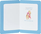 Disney Winnie the Pooh 1st Father's Day greeting card featuring Pooh Bear, with colorful illustrations and heartfelt message.