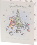 Disney Winnie the Pooh grandson Christmas greeting card with a festive tree design, perfect for holiday wishes.
