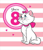 Disney You're 8 Marie the Aristocats greeting card by UK Greetings featuring Marie the cat from Disney's Aristocats.