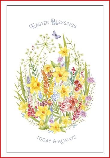 Easter Blessings Today & Always greeting card by UK Greetings featuring colorful floral design and heartfelt message