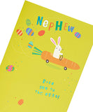 Easter Bunny greeting card for nephew from UK Greetings, featuring colorful bunny illustration and festive holiday design.