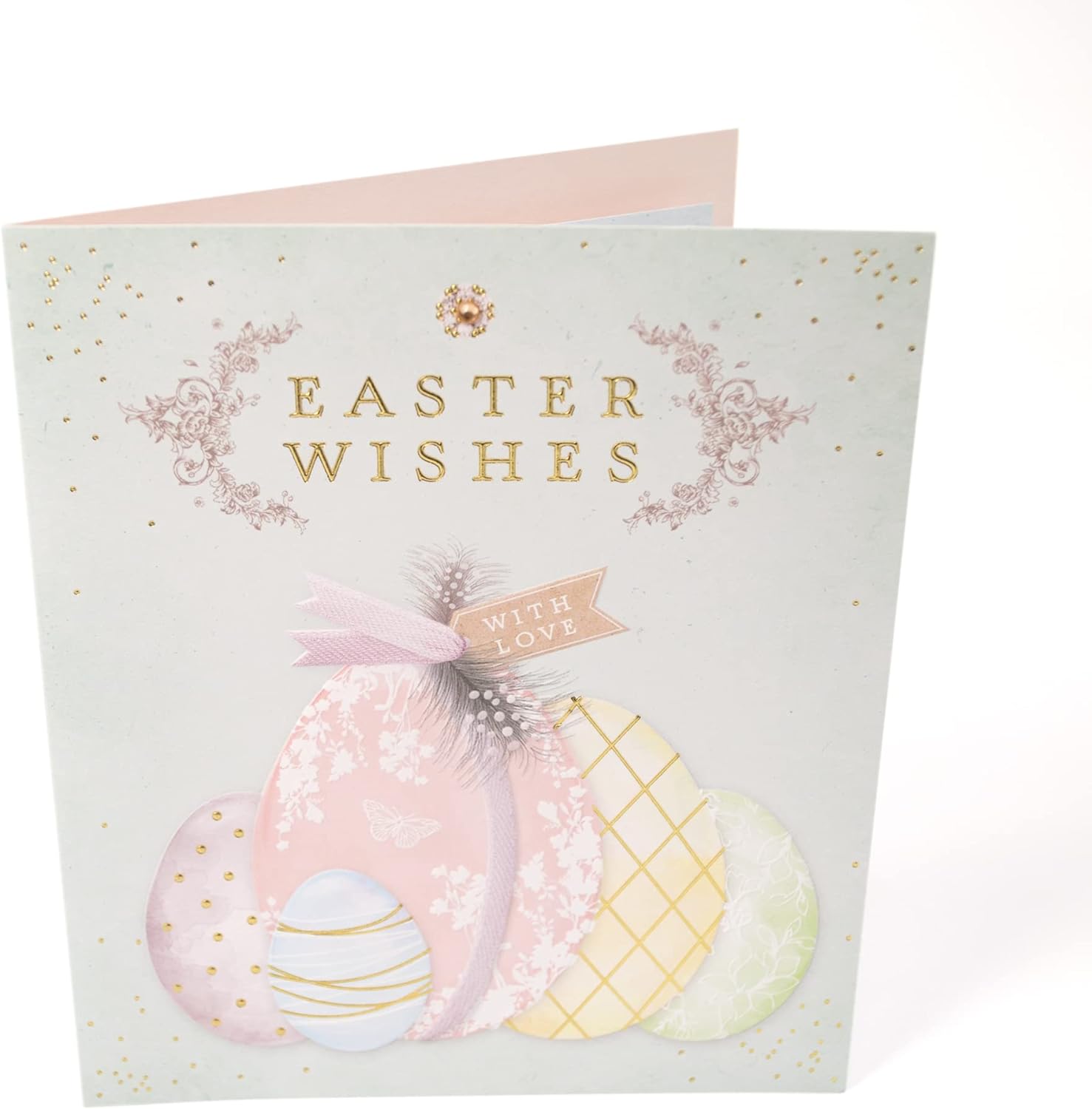 Easter greeting card from UK Greetings featuring a festive design with Easter wishes and love sentiment.