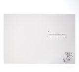 Easter greeting card from UK Greetings with colorful floral design and "Sweet Easter Wishes Just for You" message inside.