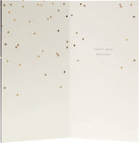 Elegant 60th birthday greeting card with hanging keepsake design by UK Greetings, featuring gold accents and festive embellishments.