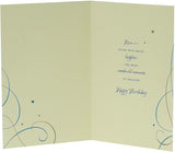 Elegant 80th birthday milestone greeting card from UK Greetings with colorful floral design and celebratory message.