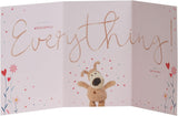 Elegant Boofle gold foil anniversary greeting card for wife, featuring charming floral design and heartfelt message.