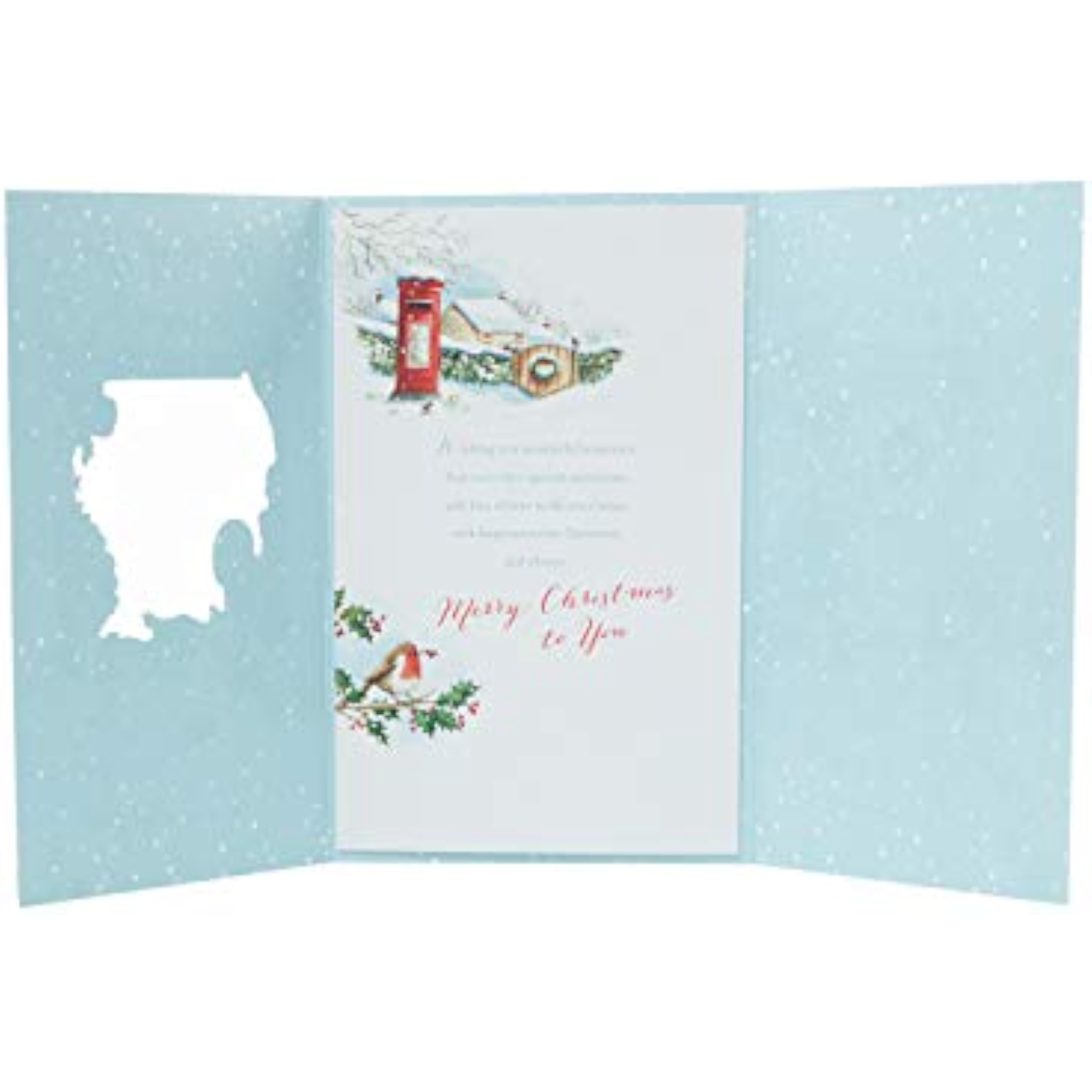 Elegant Christmas greeting card for a special couple with glitter accents and a bow, by UK Greetings.