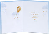 Elegant laser-cut baby boy arrival greeting card with intricate design and soft pastel colors, perfect for celebrating a new arrival.