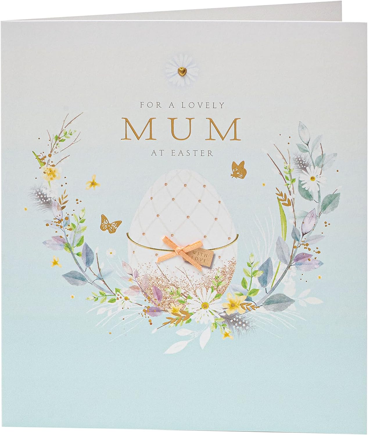 Elegant Mum Easter Heart Card by UK Greetings featuring a floral design and heartfelt message for Mother's Day.