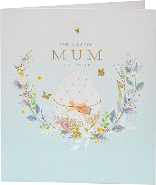 Elegant Mum Easter Heart Card by UK Greetings featuring a floral design and heartfelt message for Mother's Day.