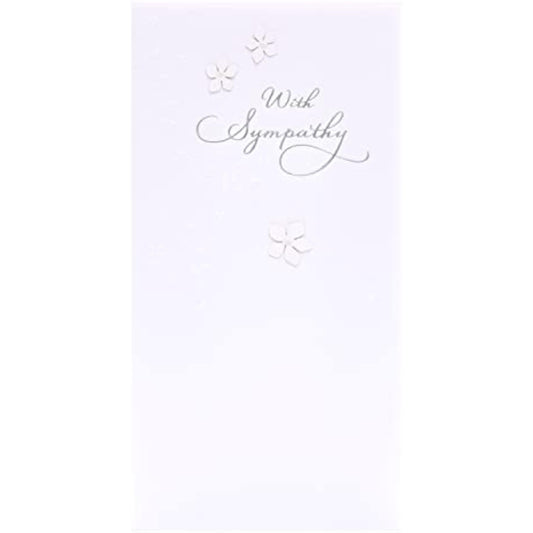 Elegant pearl sympathy greeting card by UK Greetings featuring a heartfelt design for bereavement messages