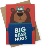 Embossed Bear Dad birthday greeting card with adorable bear design from UK Greetings, featuring textured embossed details.