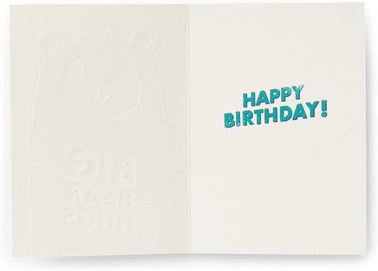 Embossed Bear Dad birthday greeting card from UK Greetings, featuring a cute bear design and heartfelt message.