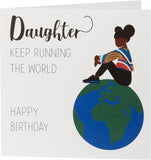 Empowering Afrotouch Daughter birthday greeting card featuring vibrant African-inspired designs and heartfelt message from UK Greetings.