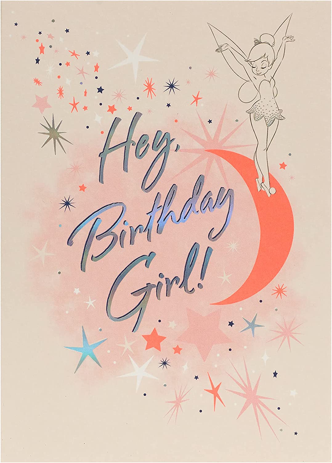 Tinker Bell birthday greeting card featuring fairy illustration, designed by UK Greetings, perfect for celebrating special occasions.