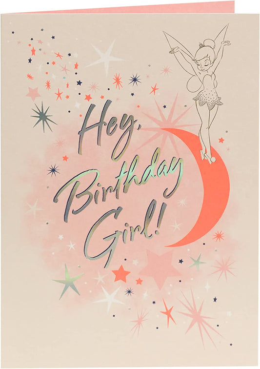 Four Tinker Bell birthday greeting cards featuring enchanting fairy designs from UK Greetings, perfect for celebrating special occasions.