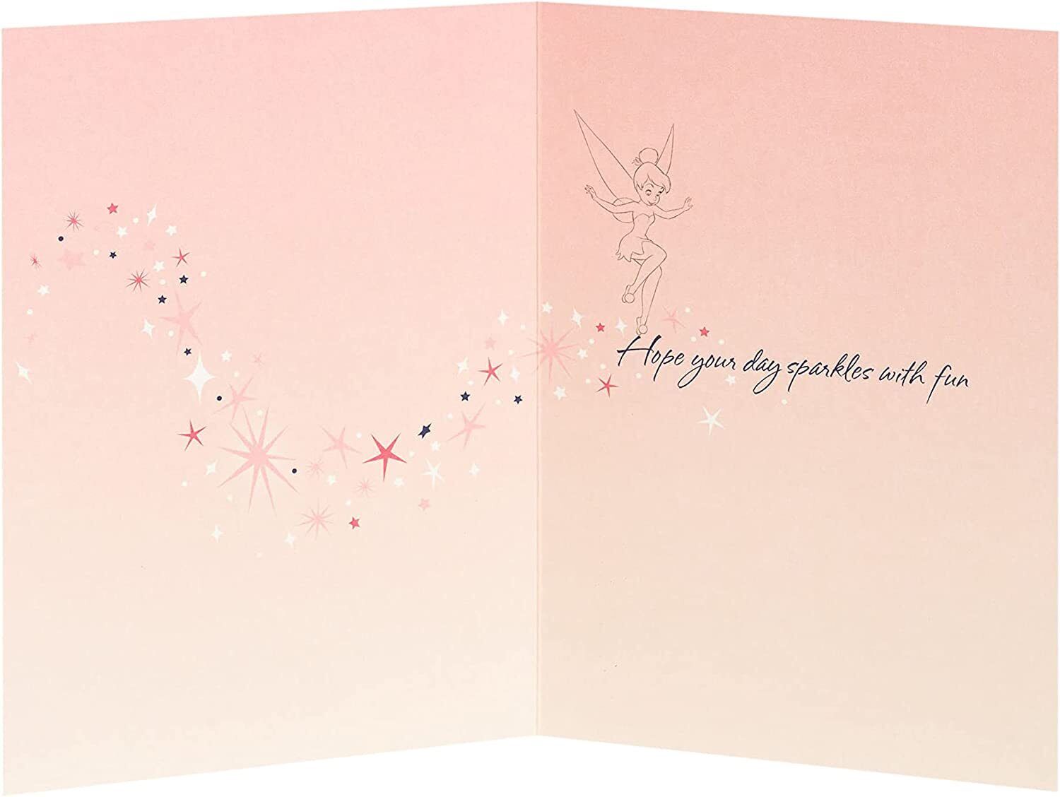 Tinker Bell birthday greeting card with fairy illustration and colorful design, by UK Greetings.