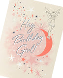 Beautiful Tinker Bell birthday greeting card by UK Greetings featuring a whimsical fairy design for special celebrations.