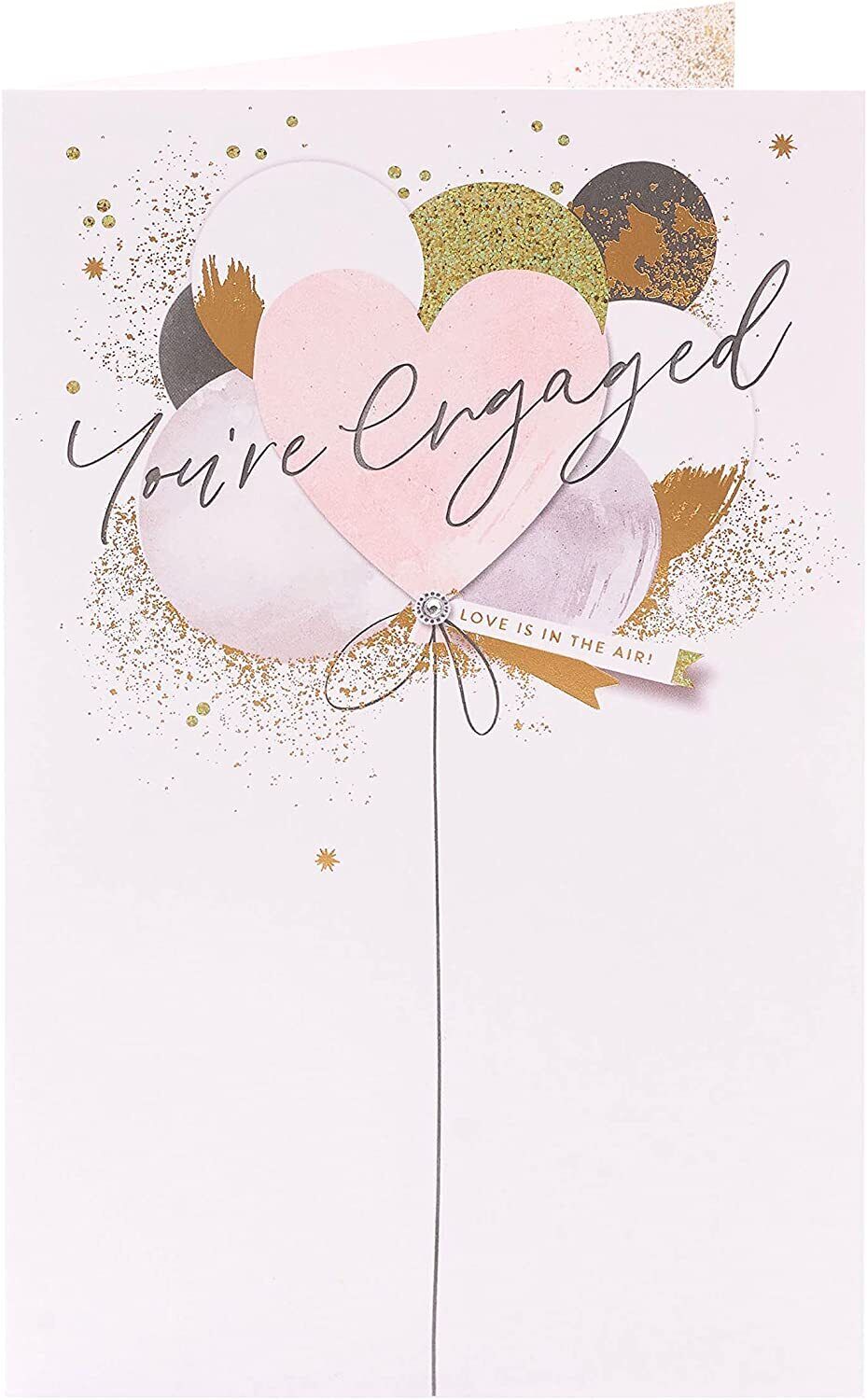 UK Greetings engagement congratulations greeting card with floral design and heartfelt message, perfect for celebrating a special engagement.