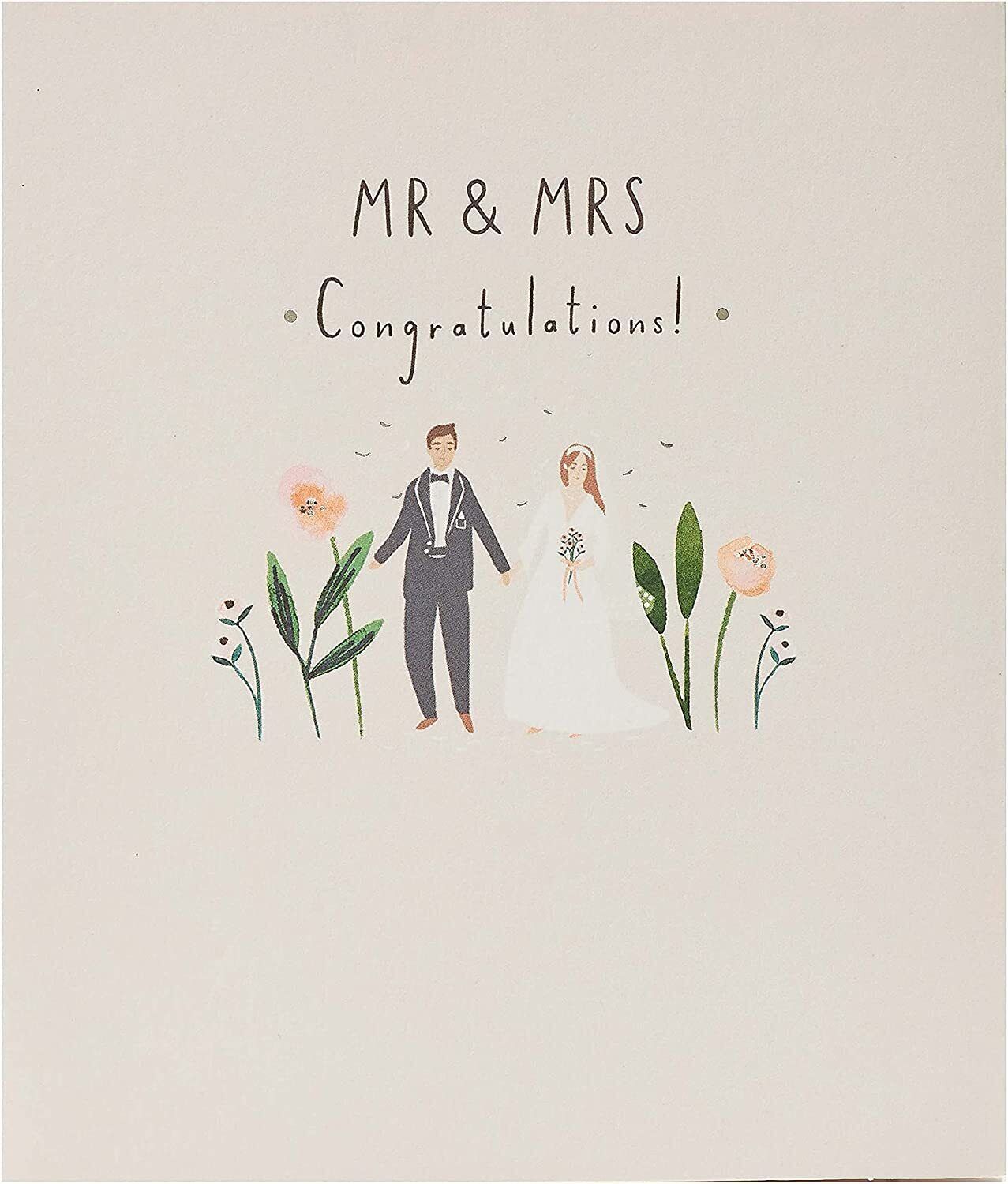 Eternal Love wedding congratulations greeting card for bride and groom, with romantic design by UK Greetings.